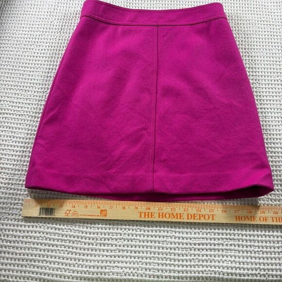 J Crew mini skirt women's 4 double serge wool pink lined work 60s mod - Picture 7 of 10